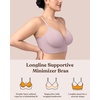 image:imageHSIA Bras for Women Minimizer Full Coverage Seamless Plus Size Longline Unlined Underwire Back Smoothing BraGrey Purple