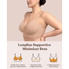 image:imageHSIA Bras for Women Minimizer Full Coverage Seamless Plus Size Longline Unlined Underwire Back Smoothing BraLight Beige