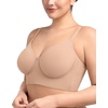 image:imageHSIA Bras for Women Minimizer Full Coverage Seamless Plus Size Longline Unlined Underwire Back Smoothing BraLight Beige