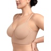 image:imageHSIA Bras for Women Minimizer Full Coverage Seamless Plus Size Longline Unlined Underwire Back Smoothing BraLight Beige Classic