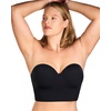 image:imageHSIA Longline Strapless Bra for Women AntiSlip Support Corset for Large Bust Convertible Bustier Bandeau for Big BreastsBlack