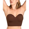image:imageHSIA Longline Strapless Bra for Women AntiSlip Support Corset for Large Bust Convertible Bustier Bandeau for Big BreastsCoffee Brown