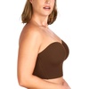 image:imageHSIA Longline Strapless Bra for Women AntiSlip Support Corset for Large Bust Convertible Bustier Bandeau for Big BreastsCoffee Brown