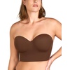 image:imageHSIA Longline Strapless Bra for Women AntiSlip Support Corset for Large Bust Convertible Bustier Bandeau for Big BreastsCoffee Brown