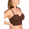 image:imageHSIA Longline Strapless Bra for Women AntiSlip Support Corset for Large Bust Convertible Bustier Bandeau for Big BreastsCoffee Brown
