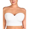 image:imageHSIA Longline Strapless Bra for Women AntiSlip Support Corset for Large Bust Convertible Bustier Bandeau for Big BreastsPure White