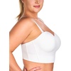 image:imageHSIA Longline Strapless Bra for Women AntiSlip Support Corset for Large Bust Convertible Bustier Bandeau for Big BreastsPure White