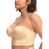 image:imageHSIA Longline Strapless Bra for Women AntiSlip Support Corset for Large Bust Convertible Bustier Bandeau for Big BreastsSatin Nude