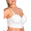 image:imageHSIA Longline Strapless Bra for Women AntiSlip Support Corset for Large Bust Convertible Bustier Bandeau for Big BreastsWhite