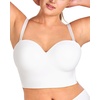 image:imageHSIA Longline Strapless Bra for Women AntiSlip Support Corset for Large Bust Convertible Bustier Bandeau for Big BreastsWhite