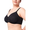 image:imageHSIA Minimizer Bra for Women  Full Coverage Seamless Lace Bra Plus Size Underwire Unlined Bra for Heavy BreastBlack