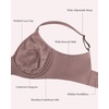 image:imageHSIA Minimizer Bra for Women  Full Coverage Seamless Lace Bra Plus Size Underwire Unlined Bra for Heavy BreastDark Brown Purple