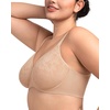 image:imageHSIA Minimizer Bra for Women  Full Coverage Seamless Lace Bra Plus Size Underwire Unlined Bra for Heavy BreastLight Beige