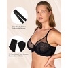 image:imageHSIA Minimizer Bras for Women Full Coverage Embroidered Bras Plus Size Bra for Heavy Breasts Unlined Bra with UnderwireBlack