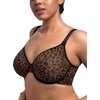 image:imageHSIA Minimizer Bras for Women Full Coverage Underwire Unlined Mesh Plus Size Convertible Bra for Big BustedBlack