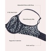 image:imageHSIA Minimizer Bras for Women Full Coverage Underwire Unlined Mesh Plus Size Convertible Bra for Big BustedBlack and Offwhite