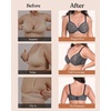 image:imageHSIA Minimizer Bras for Women Full Coverage Underwire Unlined Mesh Plus Size Convertible Bra for Big BustedBlack and Offwhite
