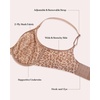 image:imageHSIA Minimizer Bras for Women Full Coverage Underwire Unlined Mesh Plus Size Convertible Bra for Big BustedLeopard Dark Beige