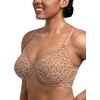 image:imageHSIA Minimizer Bras for Women Full Coverage Underwire Unlined Mesh Plus Size Convertible Bra for Big BustedLeopard Dark Beige