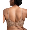 image:imageHSIA Minimizer Bras for Women Full Coverage Underwire Unlined Mesh Plus Size Convertible Bra for Big BustedLeopard Dark Beige