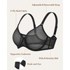 image:imageHSIA Minimizer Bras for Women Full Coverage Underwire Unlined Mesh Plus Size Convertible Bra for Big BustedSolid Black