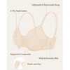image:imageHSIA Minimizer Bras for Women Full Coverage Underwire Unlined Mesh Plus Size Convertible Bra for Big BustedSolid Warm Beige