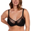 image:imageHSIA Minimizer Bras for Women Large Bust Full Coverage Lace Plus Size Bra  Mermaid ScalesBlack