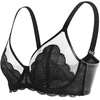 image:imageHSIA Minimizer Bras for Women Large Bust Full Coverage Lace Plus Size Bra  Mermaid ScalesBlack
