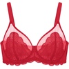 image:imageHSIA Minimizer Bras for Women Large Bust Full Coverage Lace Plus Size Bra  Mermaid ScalesCoral Red
