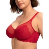 image:imageHSIA Minimizer Bras for Women Large Bust Full Coverage Lace Plus Size Bra  Mermaid ScalesCoral Red