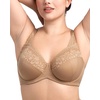 image:imageHSIA Minimizer Bras for Women Large Bust Full Coverage Lace Plus Size Bra  Mermaid ScalesDark Beige