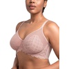 image:imageHSIA Minimizer Bras for Women Large Bust Full Coverage Lace Plus Size Bra  Mermaid ScalesDark Pink