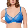 image:imageHSIA Minimizer Bras for Women Large Bust Full Coverage Lace Plus Size Bra  Mermaid ScalesMarine Blue