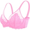 image:imageHSIA Minimizer Bras for Women Large Bust Full Coverage Lace Plus Size Bra  Mermaid ScalesMedium Pink