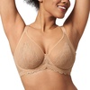 image:imageHSIA Minimizer Bras for Women Large Bust Full Coverage Lace Plus Size Bra  Mermaid ScalesNatural Nude