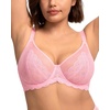 image:imageHSIA Minimizer Bras for Women Large Bust Full Coverage Lace Plus Size Bra  Mermaid ScalesPure Pink