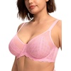 image:imageHSIA Minimizer Bras for Women Large Bust Full Coverage Lace Plus Size Bra  Mermaid ScalesPure Pink