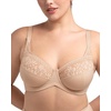 image:imageHSIA Minimizer Bras for Women Large Bust Full Coverage Lace Plus Size Bra  Mermaid ScalesSoft Beige
