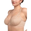 image:imageHSIA Minimizer Bras for Women Large Bust Full Coverage Lace Plus Size Bra  Mermaid ScalesSoft Beige