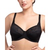 image:imageHSIA Minimizer Bras for Women Large Bust Full Coverage Lace Plus Size Bra  Mermaid ScalesSoft Black