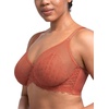image:imageHSIA Minimizer Bras for Women Large Bust Full Coverage Lace Plus Size Bra  Mermaid ScalesSoft Clay