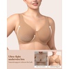 image:imageHSIA Minimizer Bras for Women Plus Size Full Coverage Unlined T Shirt Bra Seamless Underwire Cool Comfort Daily BrasDark Beige