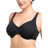 image:imageHSIA Minimizer Bras for Women Plus Size Full Coverage Unlined T Shirt Bra Seamless Underwire Cool Comfort Daily BrasDark Black01