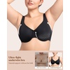 image:imageHSIA Minimizer Bras for Women Plus Size Full Coverage Unlined T Shirt Bra Seamless Underwire Cool Comfort Daily BrasDark Black01