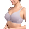 image:imageHSIA Minimizer Bras for Women Plus Size Full Coverage Unlined T Shirt Bra Seamless Underwire Cool Comfort Daily BrasGrey Purple