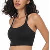 image:imageHSIA Sports Bras for Women Strappy Criss Cross Back Medium Support Yoga Crop Top with Removable Padded CupBlack