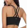 image:imageHSIA Sports Bras for Women Strappy Criss Cross Back Medium Support Yoga Crop Top with Removable Padded CupBlack