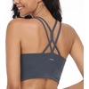 image:imageHSIA Sports Bras for Women Strappy Criss Cross Back Medium Support Yoga Crop Top with Removable Padded CupDark Grey