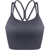 image:imageHSIA Sports Bras for Women Strappy Criss Cross Back Medium Support Yoga Crop Top with Removable Padded CupDark Grey