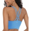 image:imageHSIA Sports Bras for Women Strappy Criss Cross Back Medium Support Yoga Crop Top with Removable Padded CupStill Water Blue